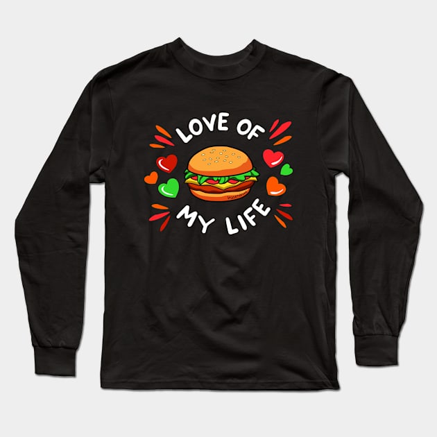 My Valentine Is A Burger Long Sleeve T-Shirt by biscuitxbone